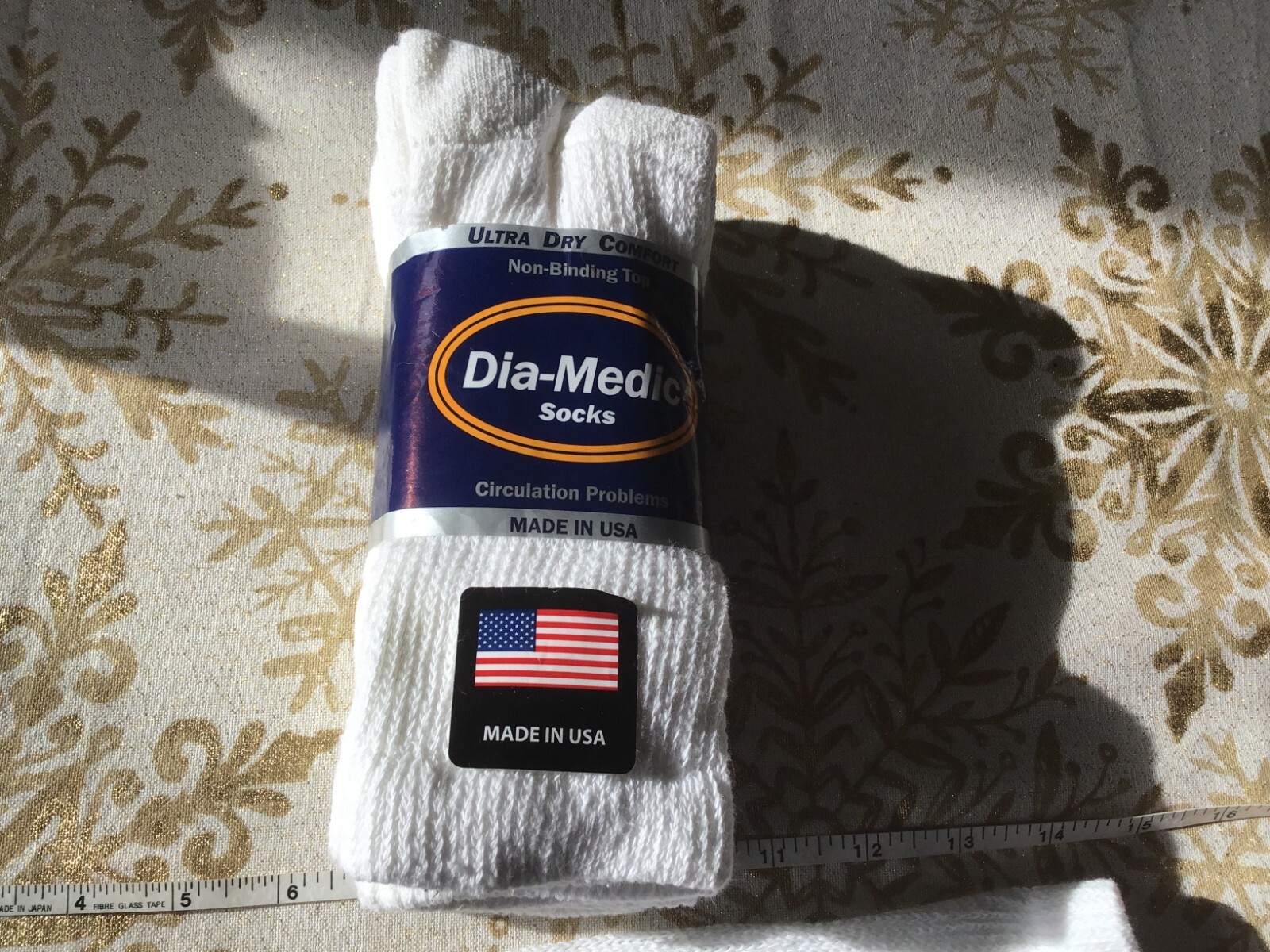 Dia-Medic White Socks 3-Pack – USA Made – Size 9-11 – Ultra Dry Comfort – New