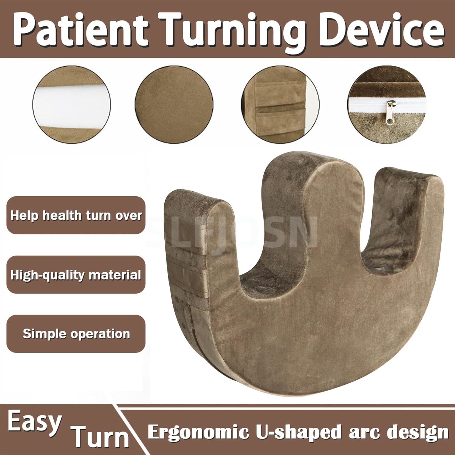 1x Bedridden Patient Turning Device with Fixing Strap Elderly Assistance Product