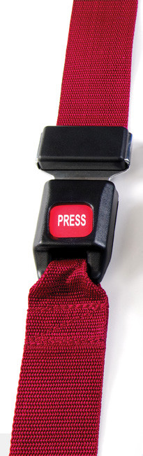 MedSource Reusable Safety Straps– 5ft Strap with Metal Buckle & Loop End, Red