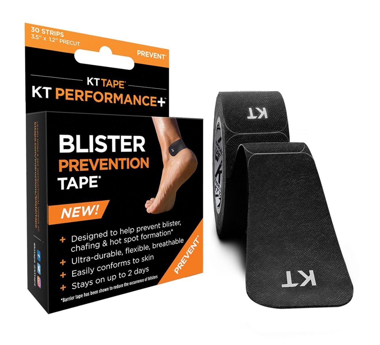 KT Tape Blister Prevention 30 Strip – Black Heel