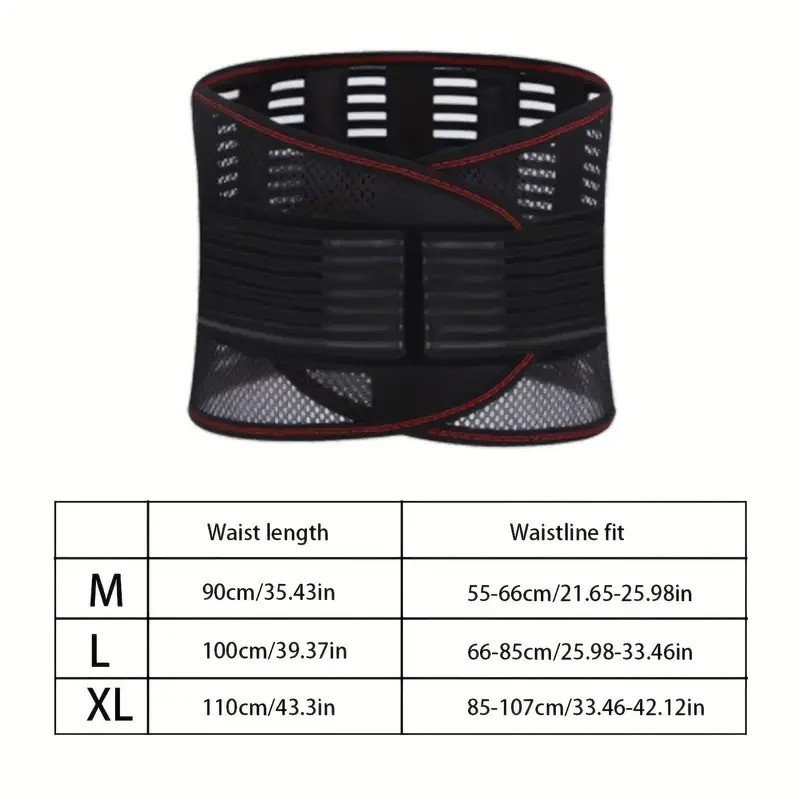 Lumbar Support Belt Compression Waist Support Belt Breathable Mesh Lower Back Br