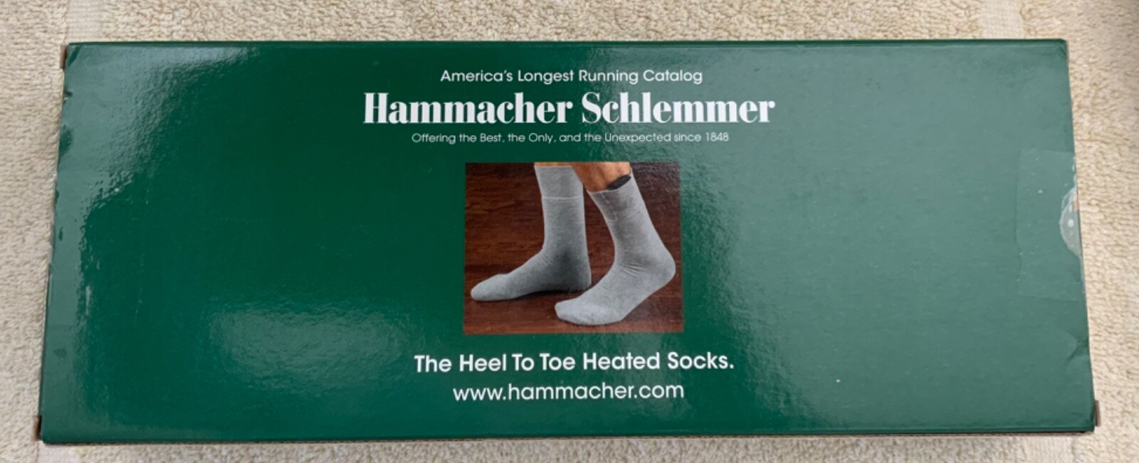Hammacher Schlemmer Heated Socks Large(9-10) Gray- NEW-Open Box