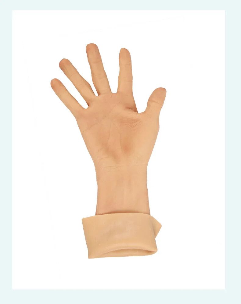Simulation Male Silicone Prosthesis Gloves False Artificial Skin Sleeve Arm