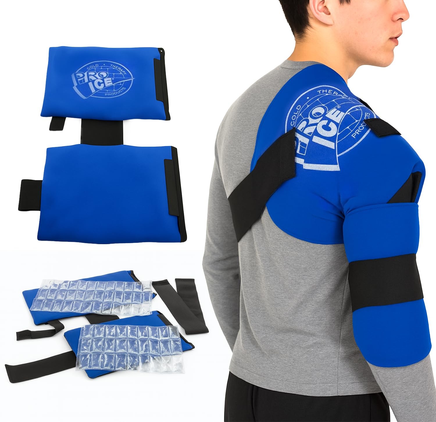 PRO ICE Shoulder Elbow Ice Therapy Wrap for Youth – Excellent for Treating