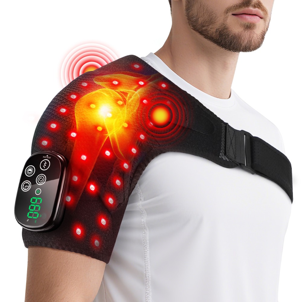 Red Light Therapy Heated Vibration Shoulder Massager Joint Arthritis Pain Relief