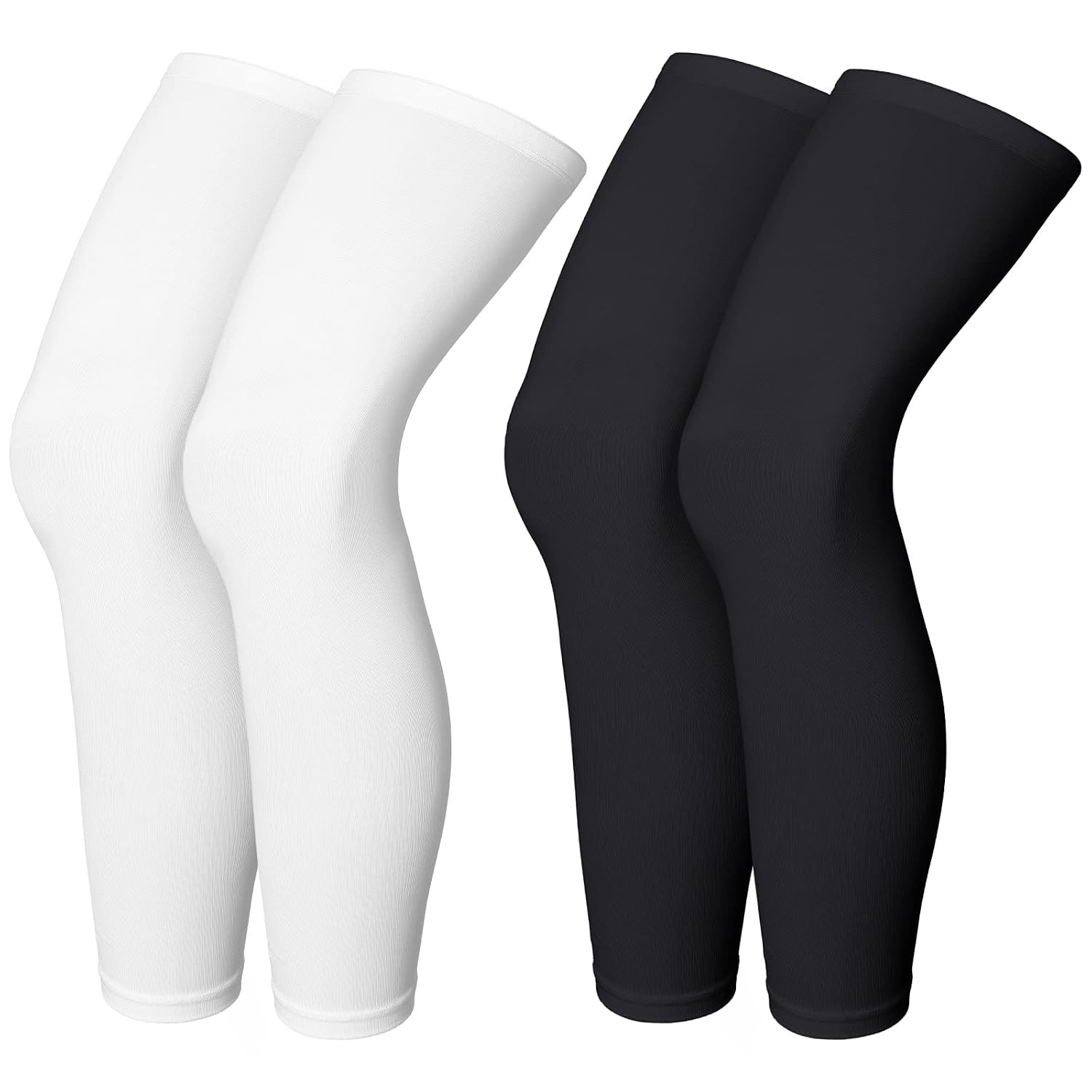 Men’s Black and White Full Length Compression Leg Sleeves XX-Large Cycling