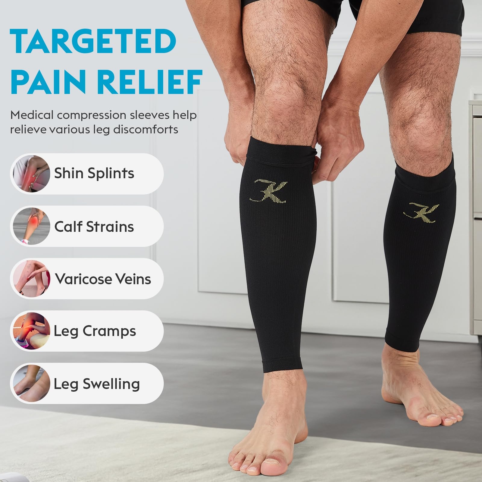 Calf Compression Sleeves for Men and Women Leg Brace for Running Cycling