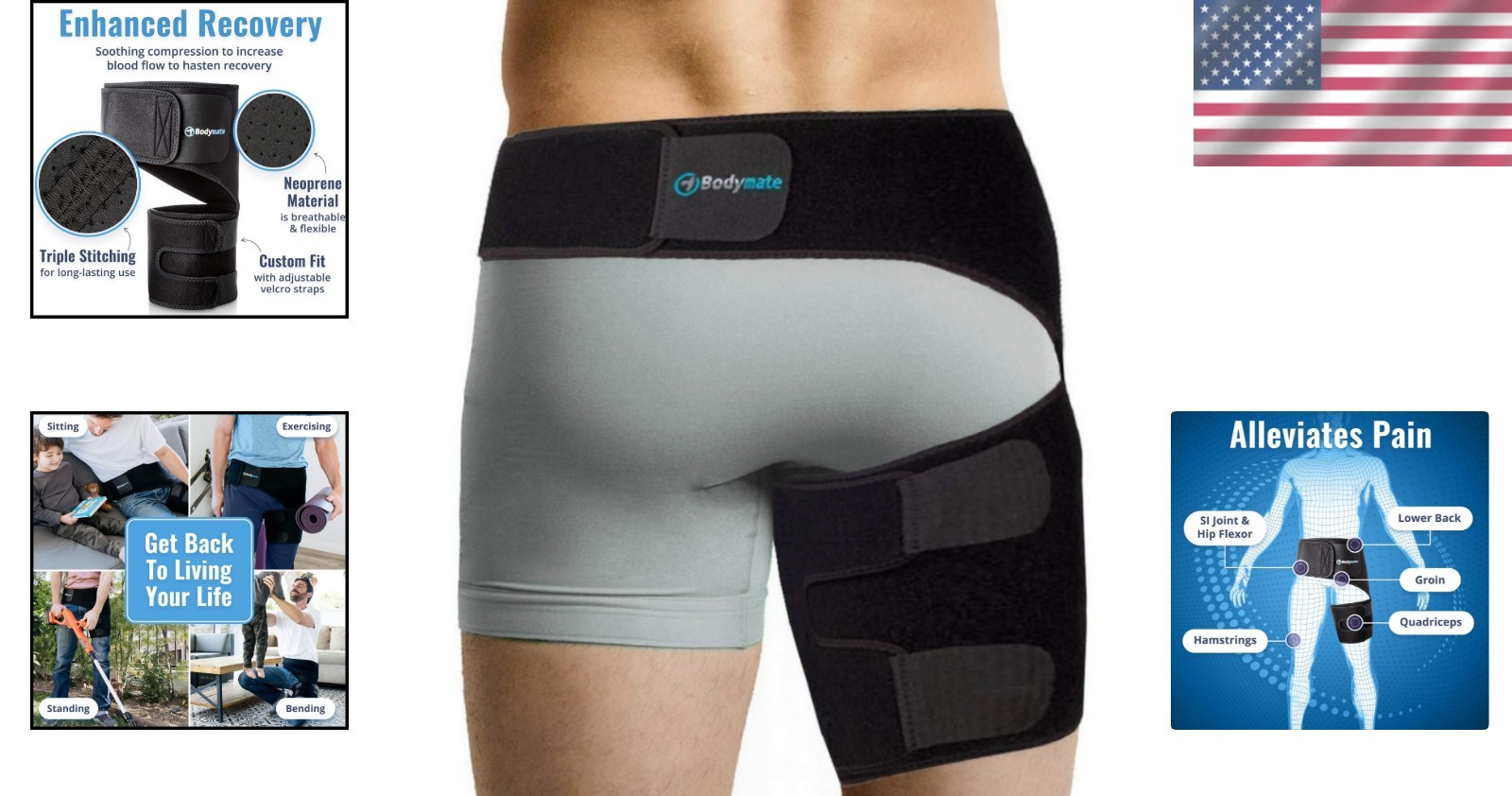 Hip Brace Sciatica Pain Relief Support Sacroiliac Belt for Men Women 32-44 In…