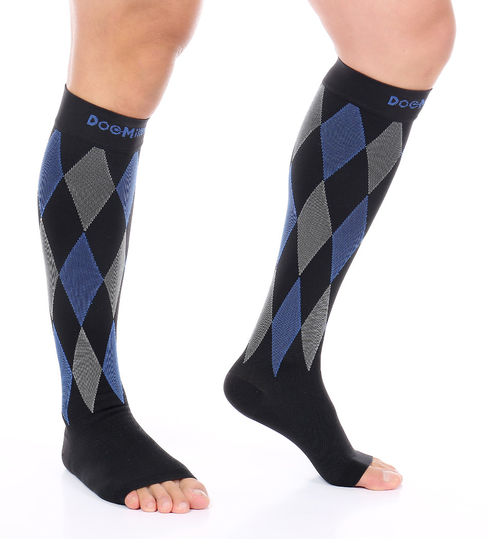 Compression Stockings Open Toe Doc Miller 3040 mmHg Sleeves For Varicose Pain