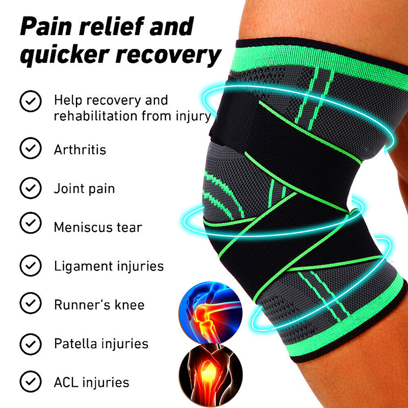 Knee Sleeve Compression Brace Support Joint Arthritis Pain Relief For Sports Gym