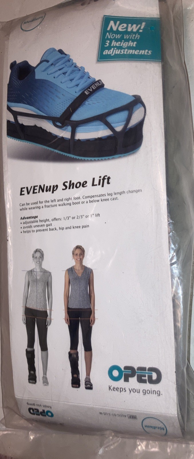 EVENup Shoe LIft Height Balancer Size Medium Men 8.5-10.5 Women 9-11