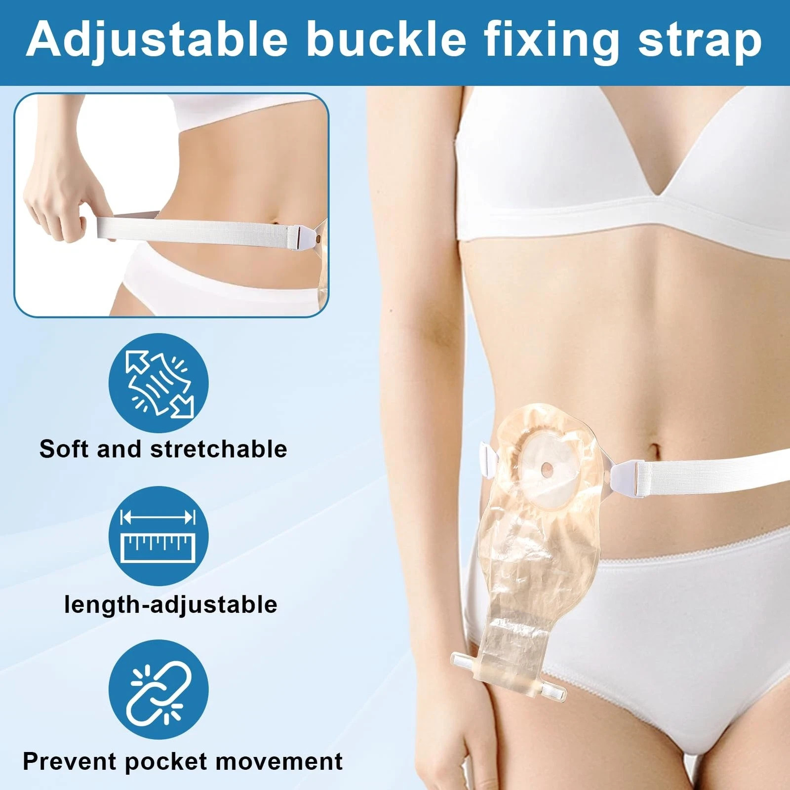 2 Pcs Adjustable Lightweight Ostomy Hernia Belt For Colostomy/Ileostomy, Osto…