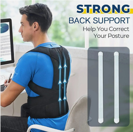 Adjustable Posture Corrector Low Back Support Shoulder Brace Belt for Men Women