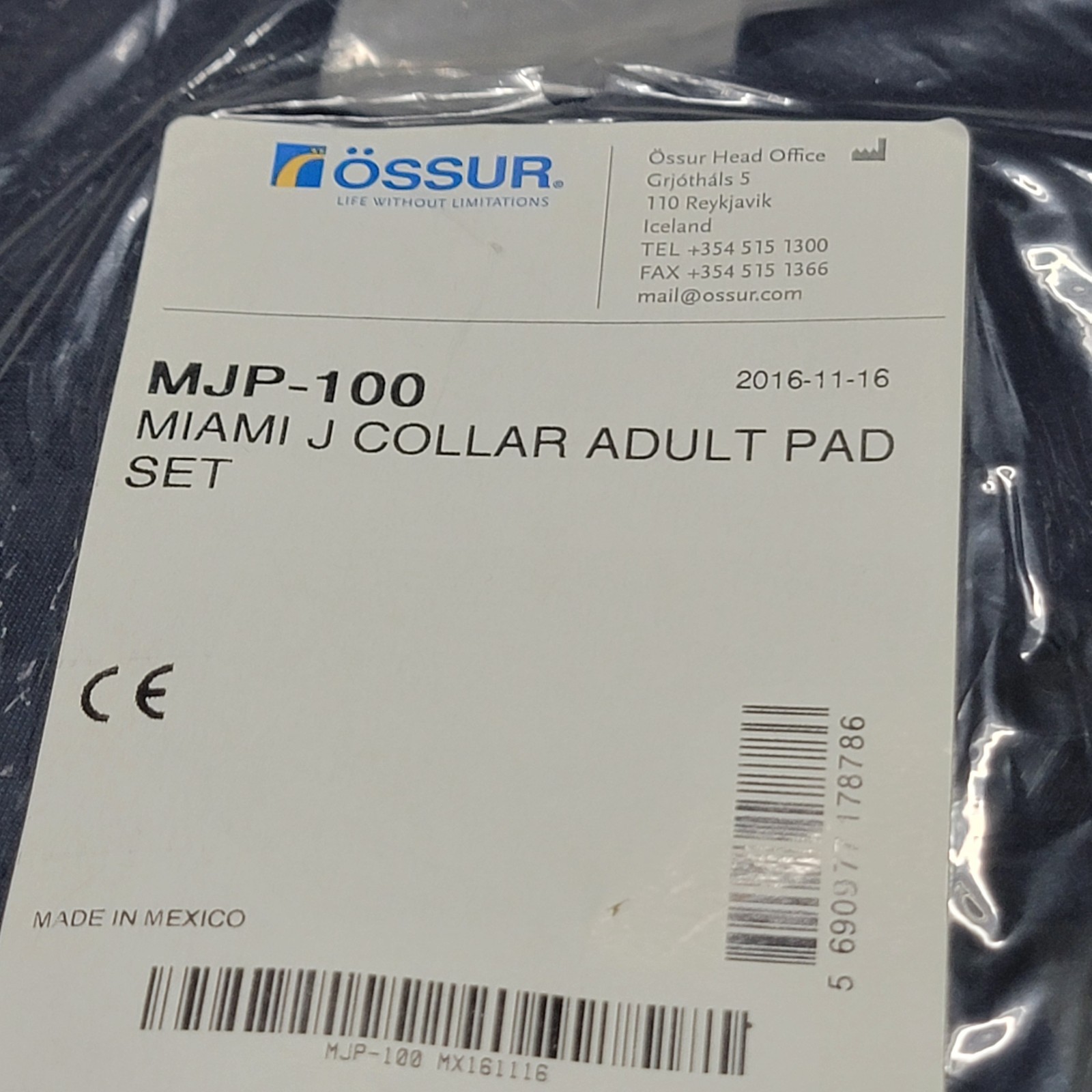 Ossur MJP-100 Miami J Collar Adult Standard Universal Replacement Pad Set