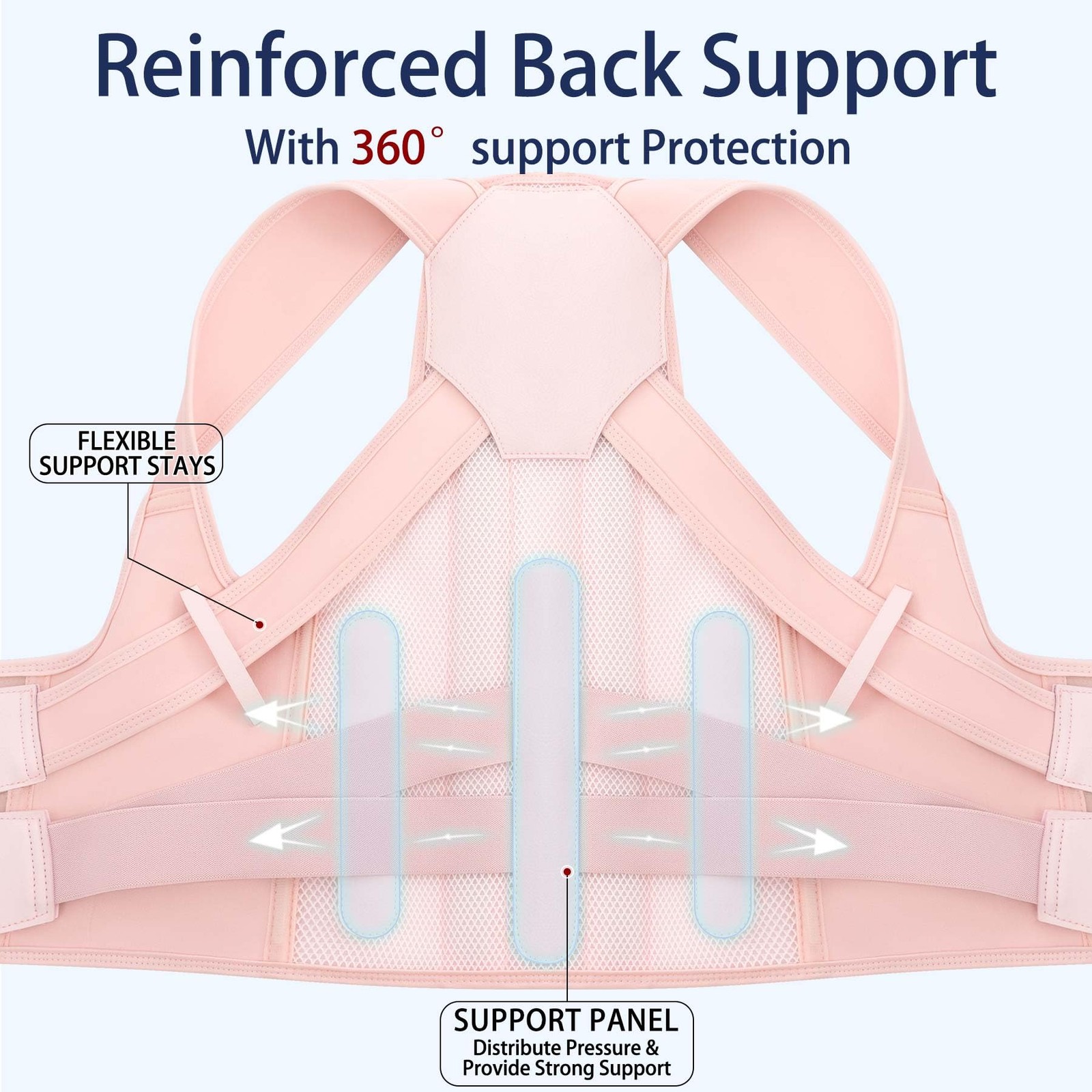 Cmipeob Posture Corrector for Women and Men, Adjustable Back Medium, Pink