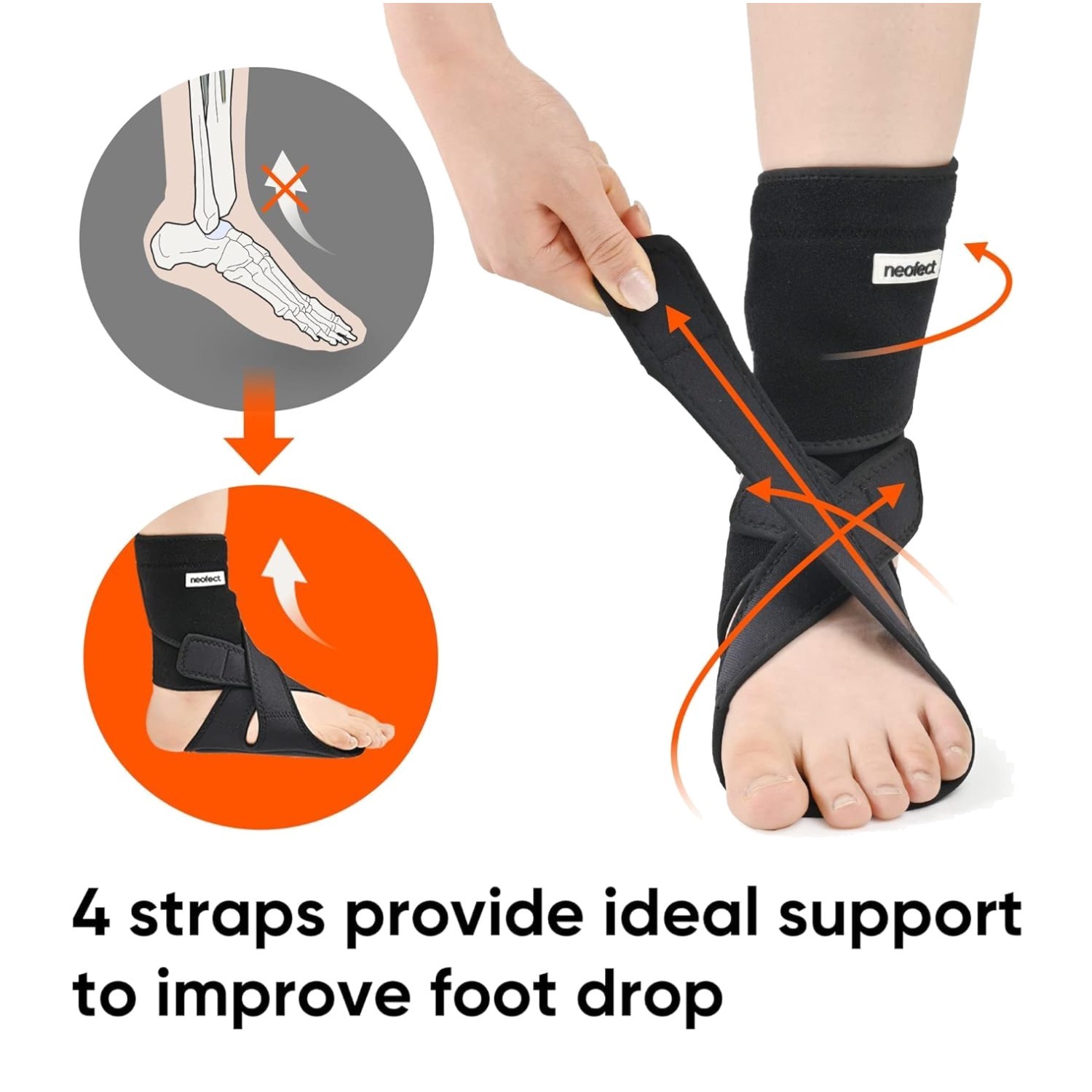 Adjustable AFO Ankle Brace for Drop Foot Recovery