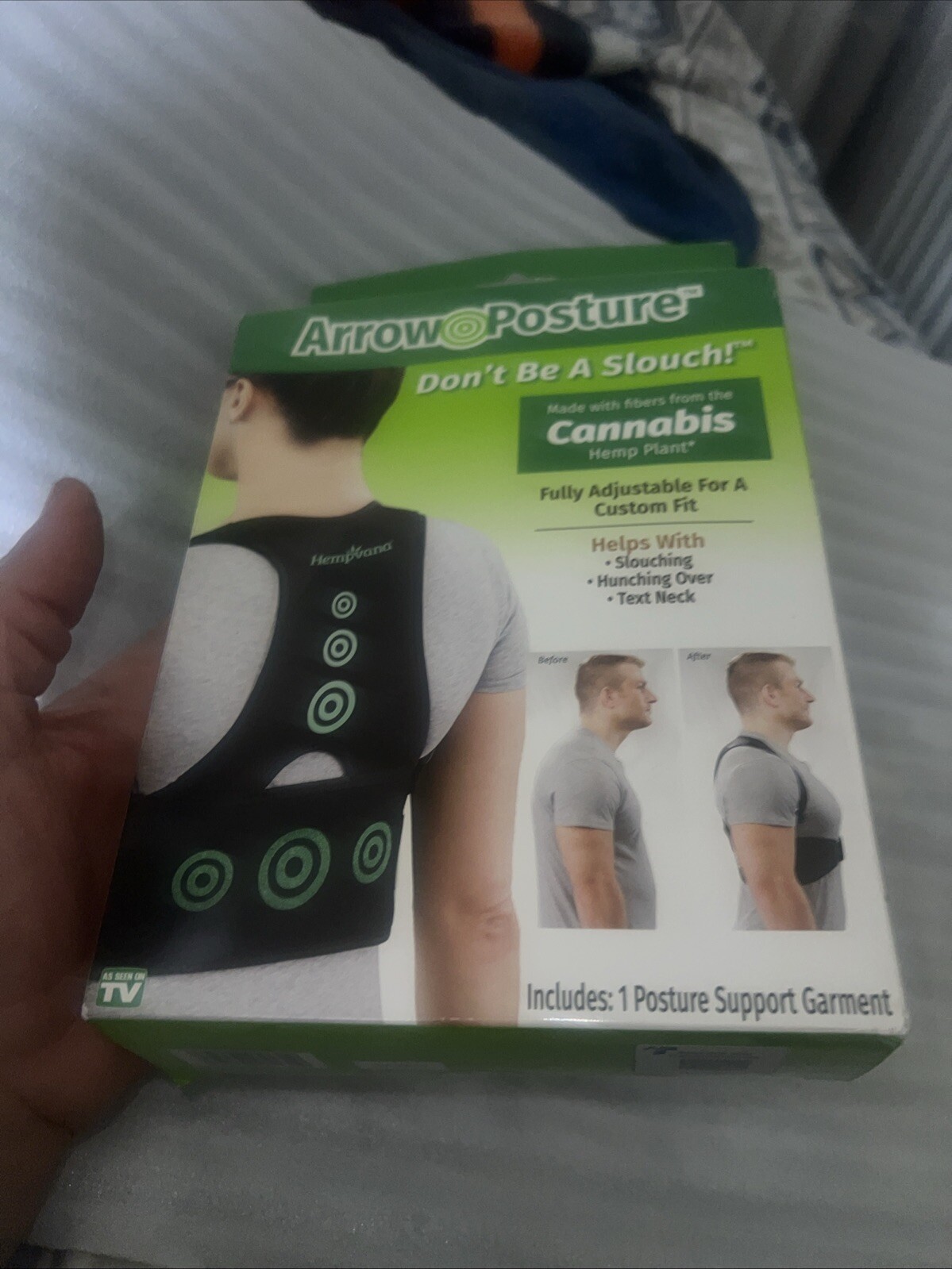 Hempvana Arrow Posture – Fully Adjustable Posture Support S/M Brand New Unopen