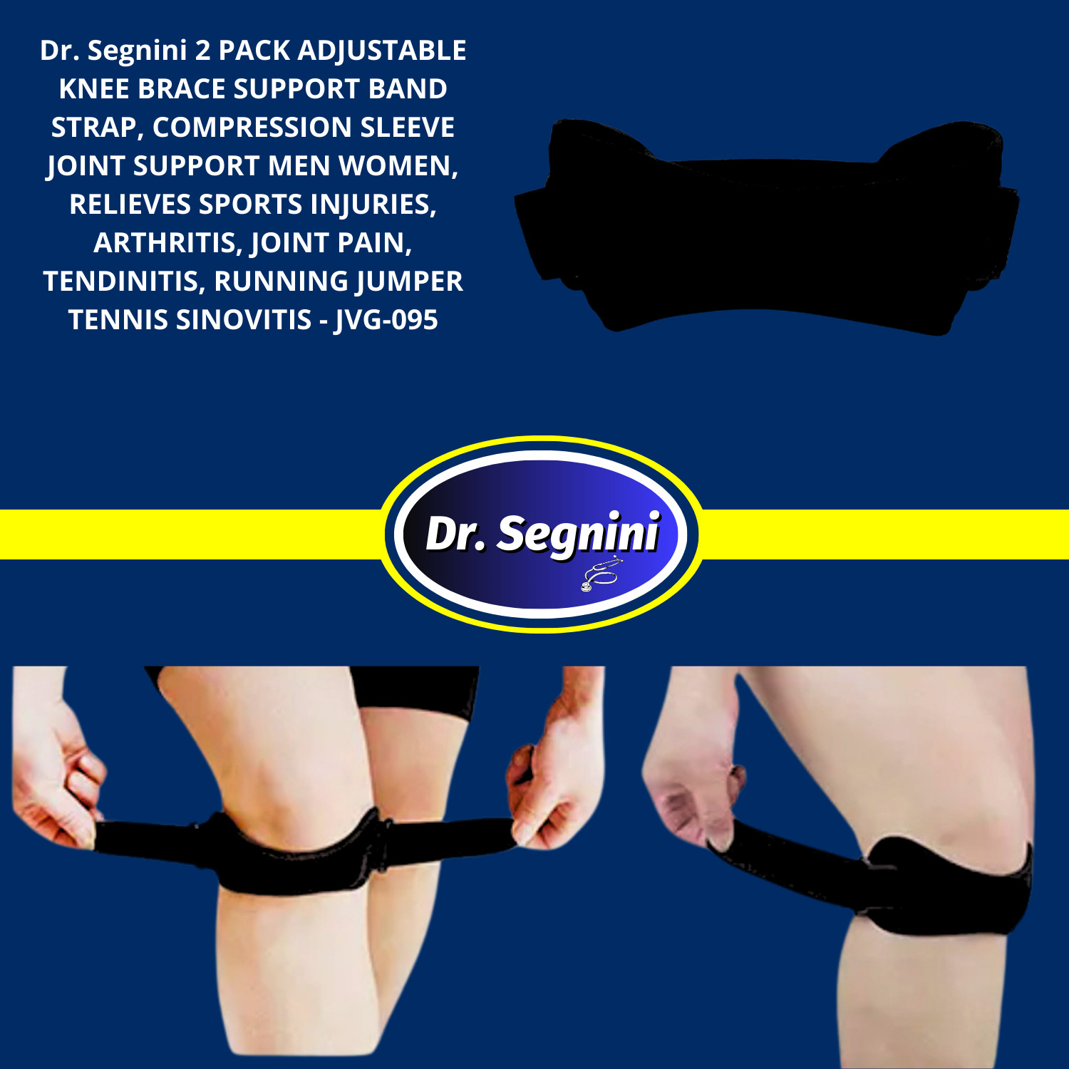 1 PAIR PATELLA KNEE SUPPORT STABILIZER STRAP BAND TENDON ARTHRITIS PAIN RELIEF✅⭐
