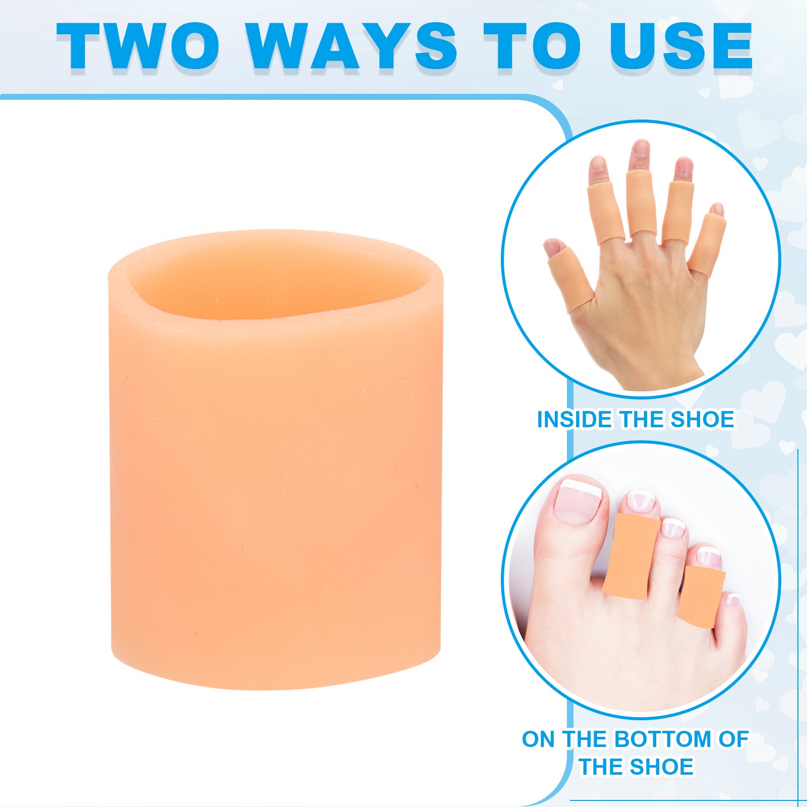 14 Pcs 1.6″x0.59″ Gel Finger Cots Silicone Finger Protector Support Beige