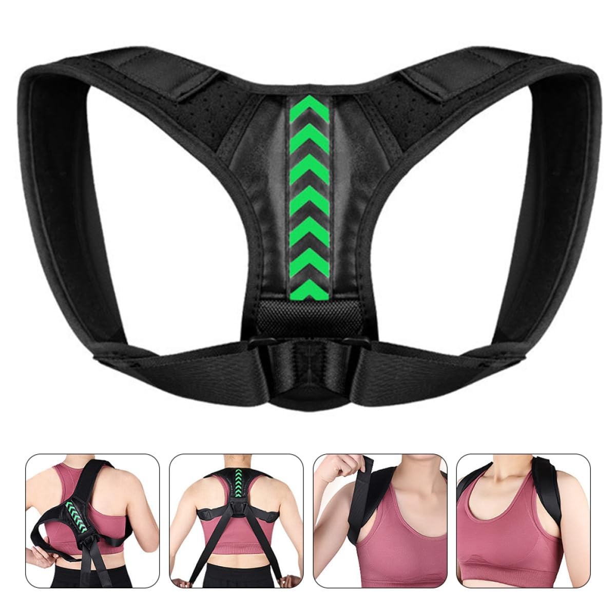 Adjustable Back Posture Corrector Strap for Men Women Upper Back Brace with S…
