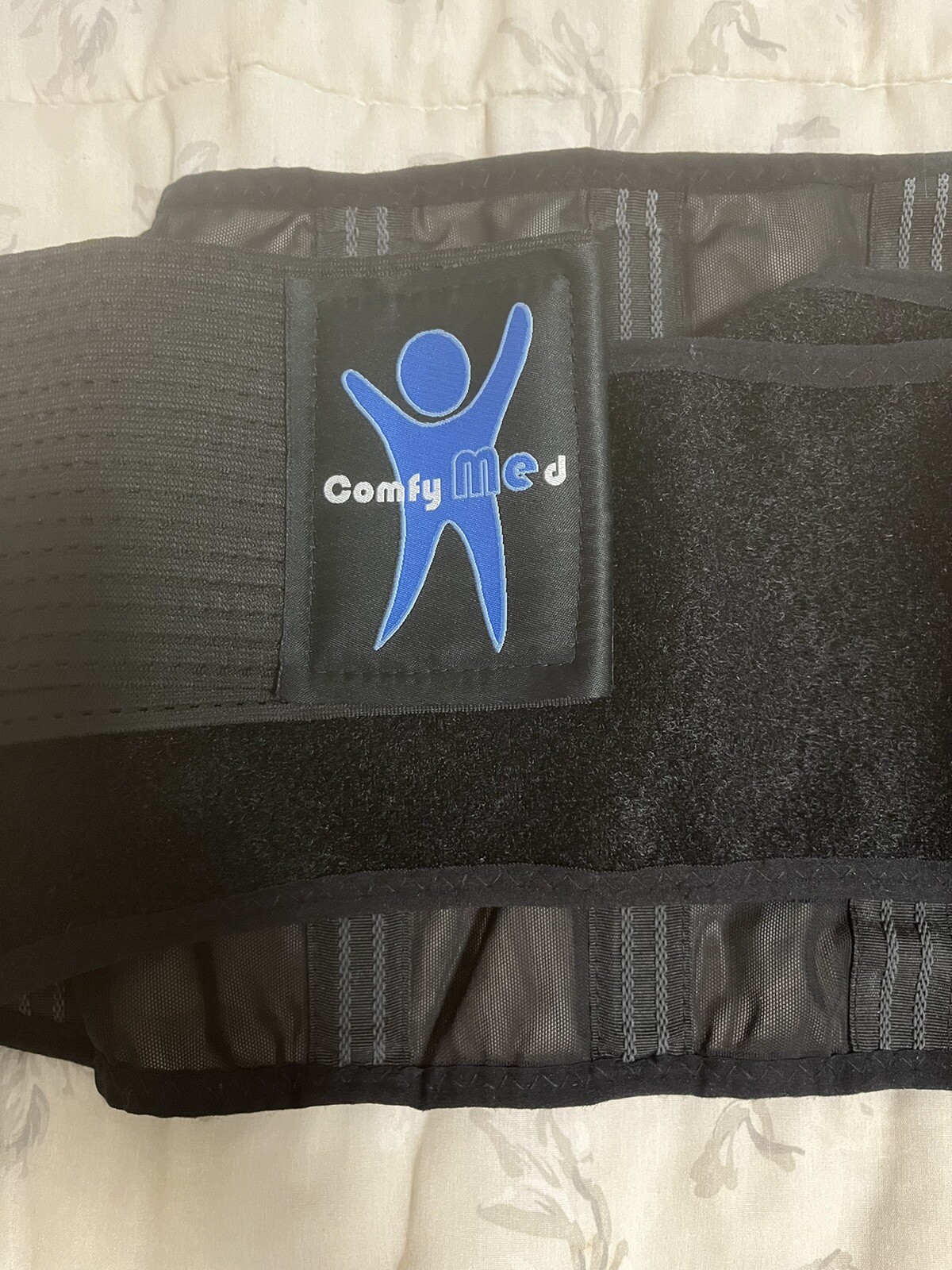 Black ComfyMed Back Brace Large Adjustable Ribbed X5