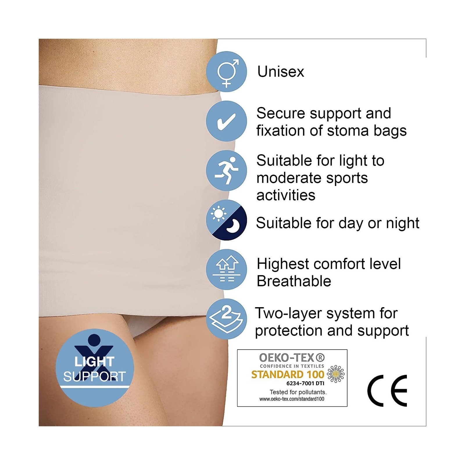 Corsinel StomaSafe Plus Ostomy/Hernia Support Garment Light 3216 by TYTEX (Be…