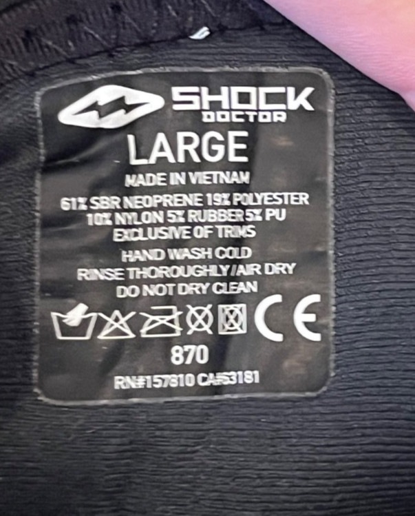 SHOCK DOCTOR 870 NEOPRENE ADJUSTABLE KNEE BRACE SIZE LARGE ADULT