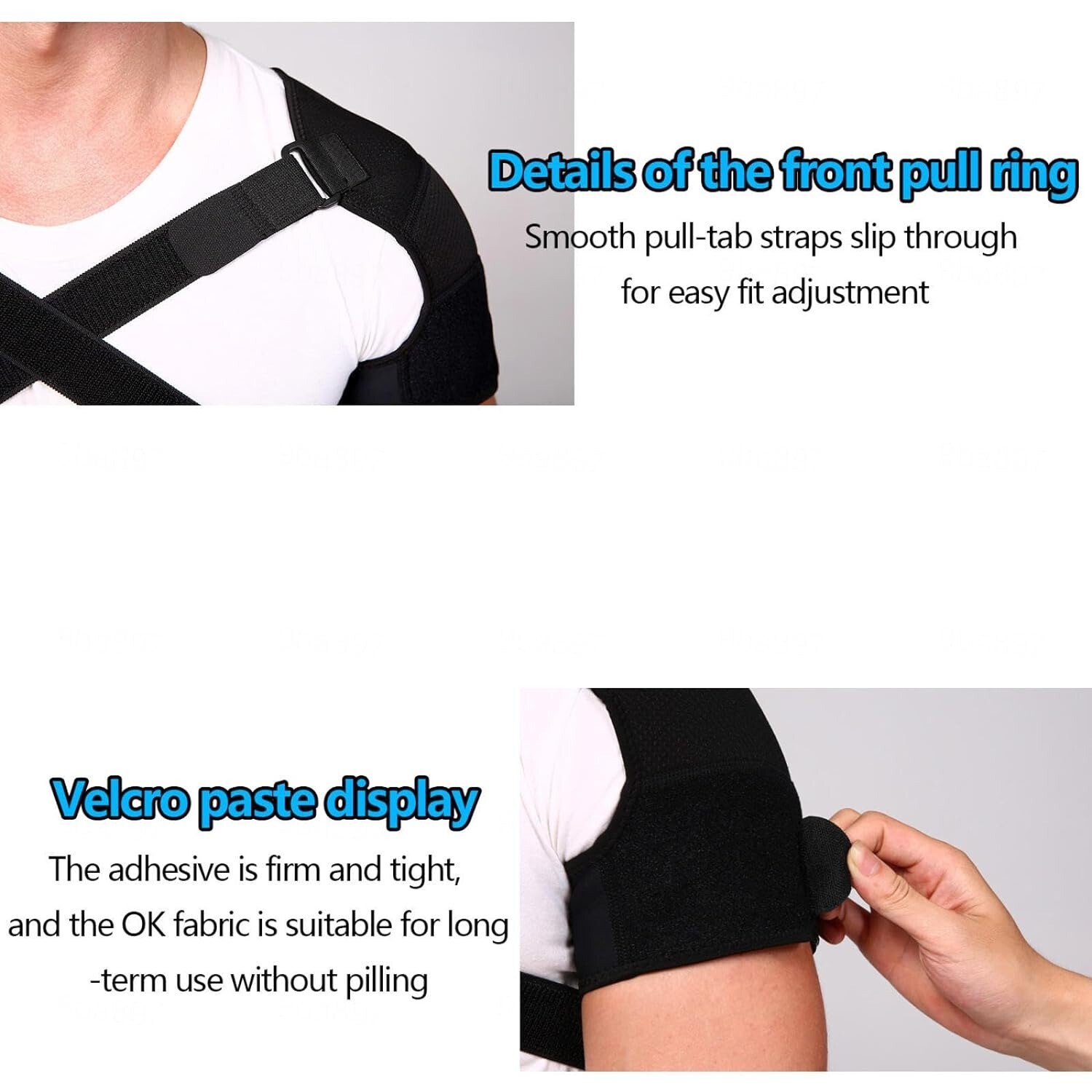 Double Shoulder Brace Torn Rotator Cuff Pain Relief Support Sleeve Adjustable