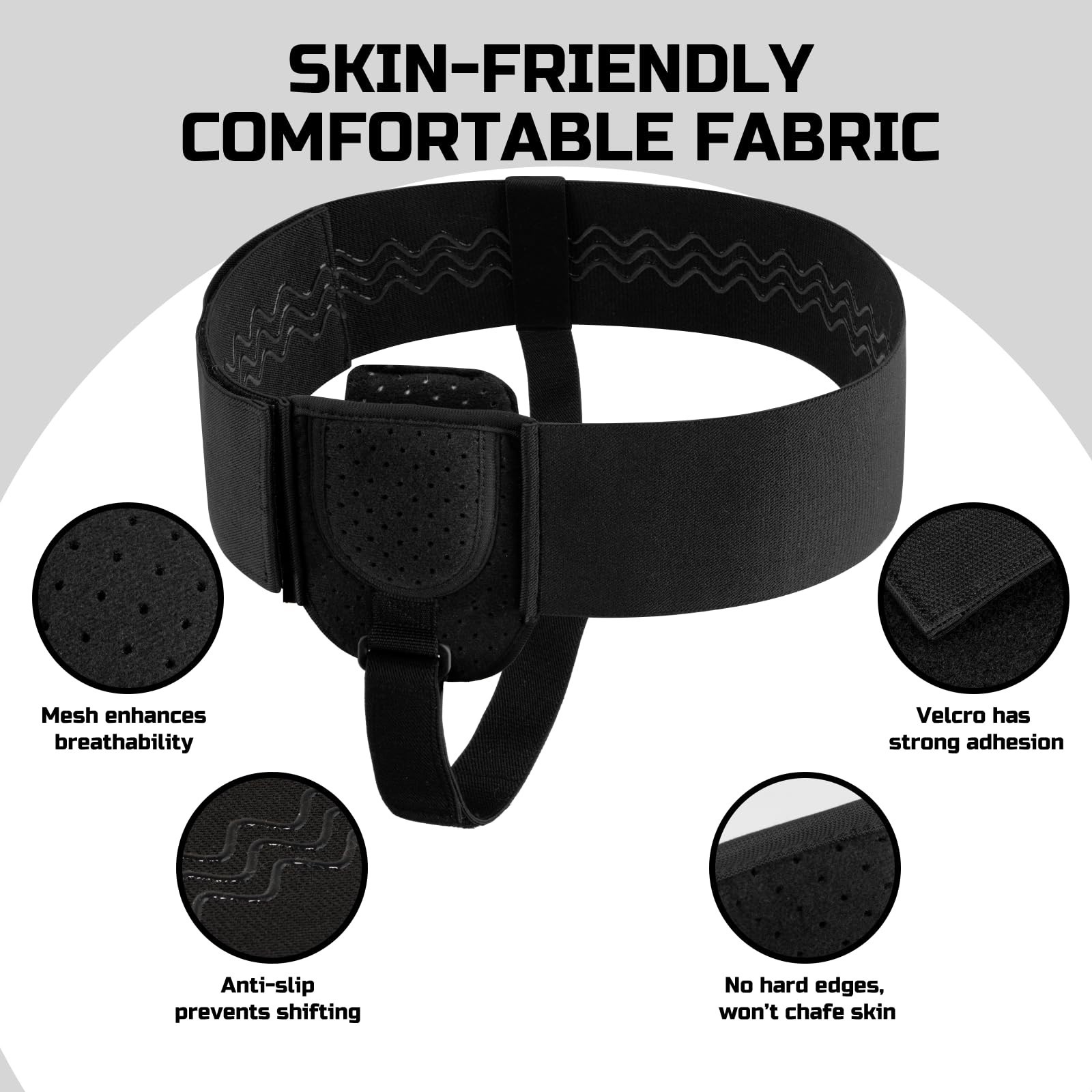 Adjustable Hernia Belt for Men & Women | Inguinal Support, Left/Right Fit, Compr