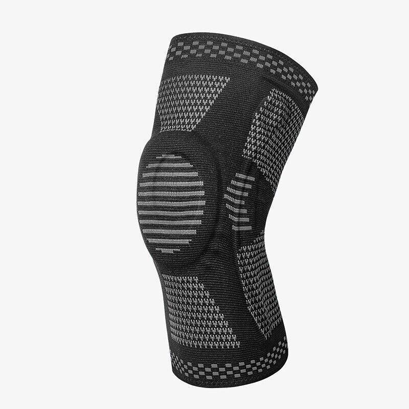 Silicone Knee Brace Compression Sleeve Support with Patella Gel Pad Side Spring