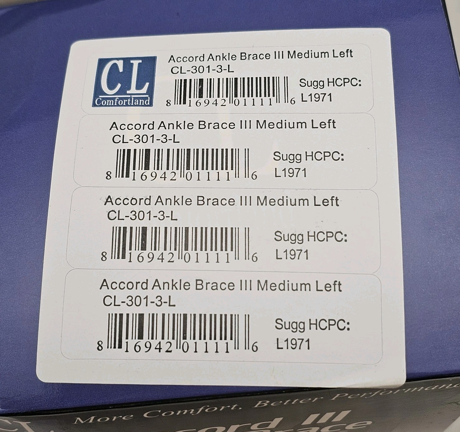 Comfortland Accord III Ankle Brace Medium Left CL-301-3-L Sz M 8.5-12 W 9.5-13