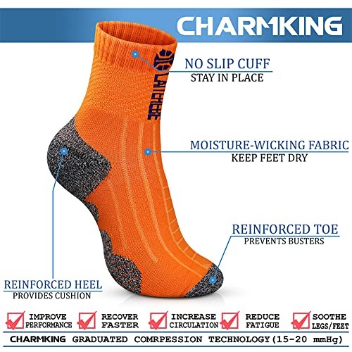 Compression Socks for Women & Men Circulation 15 Small-Medium 12 White/Orange