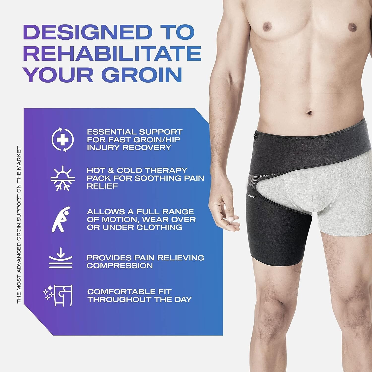 Always Ready Hip Brace for Sciatica Pain Relief w/ Hot & Cold Gel Pack M-XXL NEW