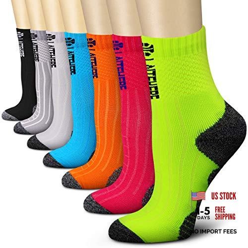 Compression Socks for Women & Men Circulation 15 Small-Medium 12 White/Orange