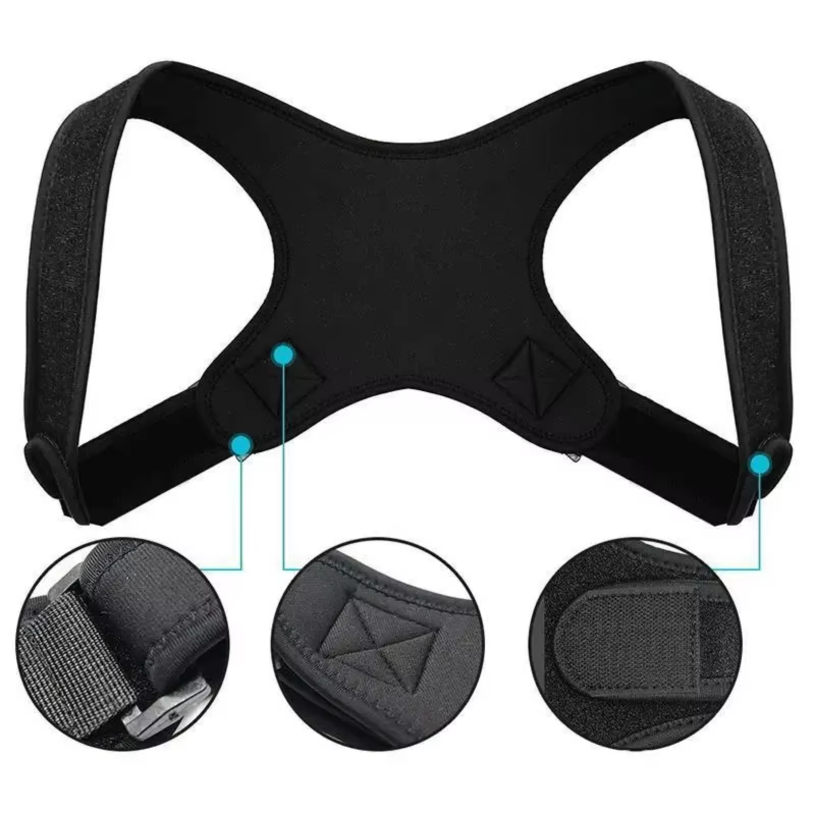 2PCS Back Posture Corrector Shoulder Support Brace Adjustable Belt Men Women