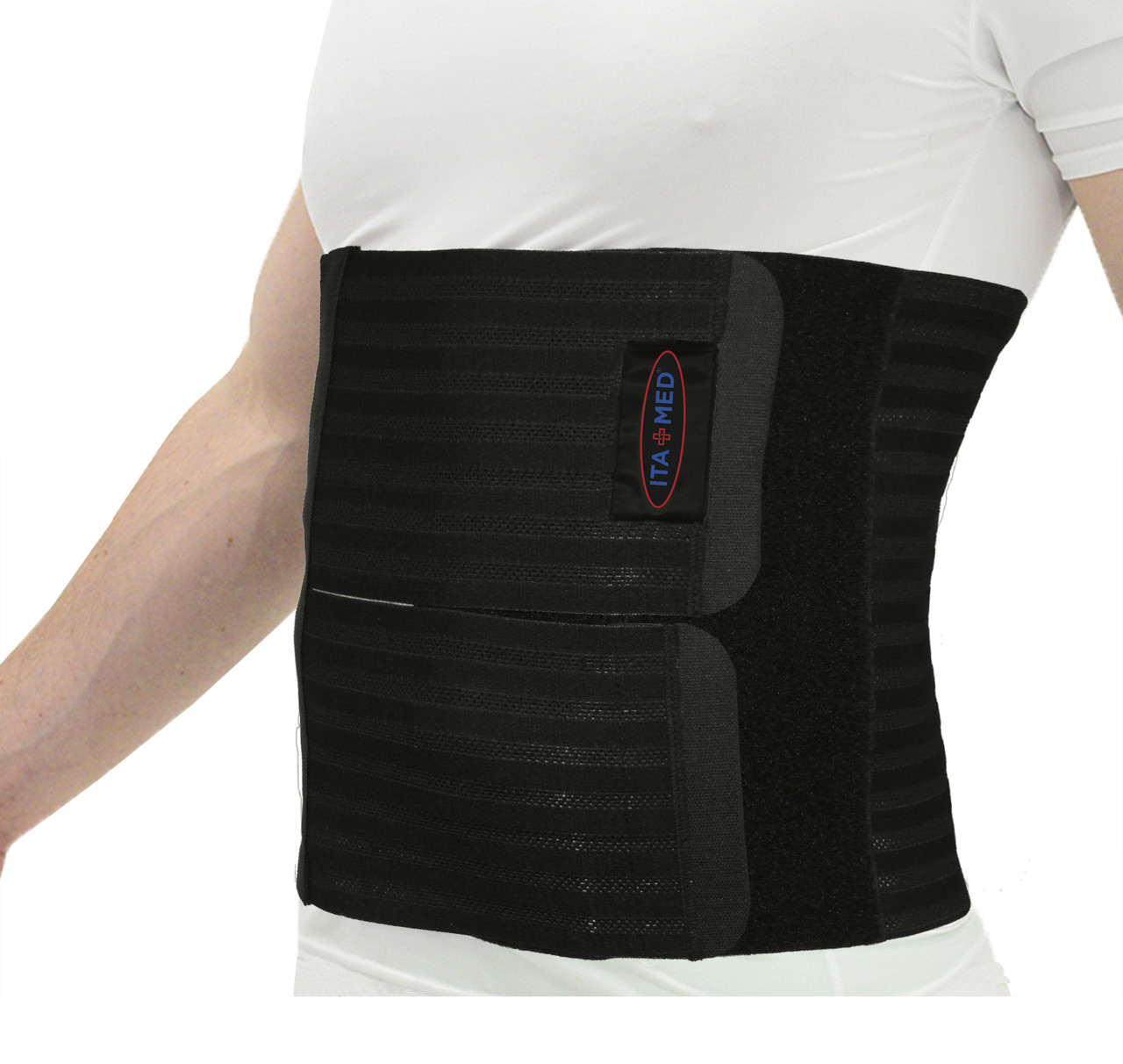 ITA-MED Men’s Abdominal Support Binder – Breathable Elastic 12 inch- Made in USA