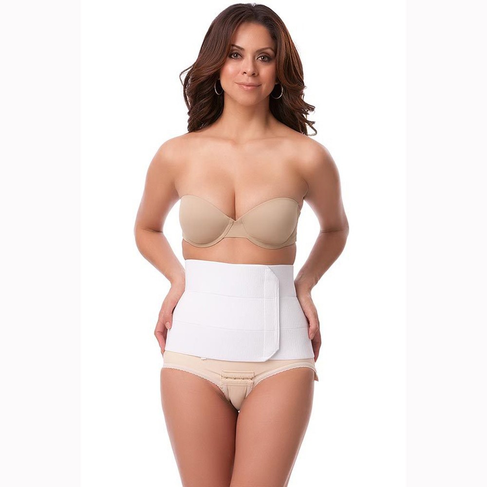 Isavela AB01 One Piece 9 Inch Abdominal Binder 3 Panel L/XL Hook Loop Support