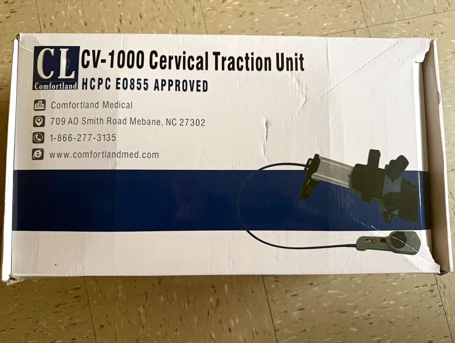 Comfortland CV-1000 Cervical Traction Unit HCPC Approved Adjustable Gray/Black
