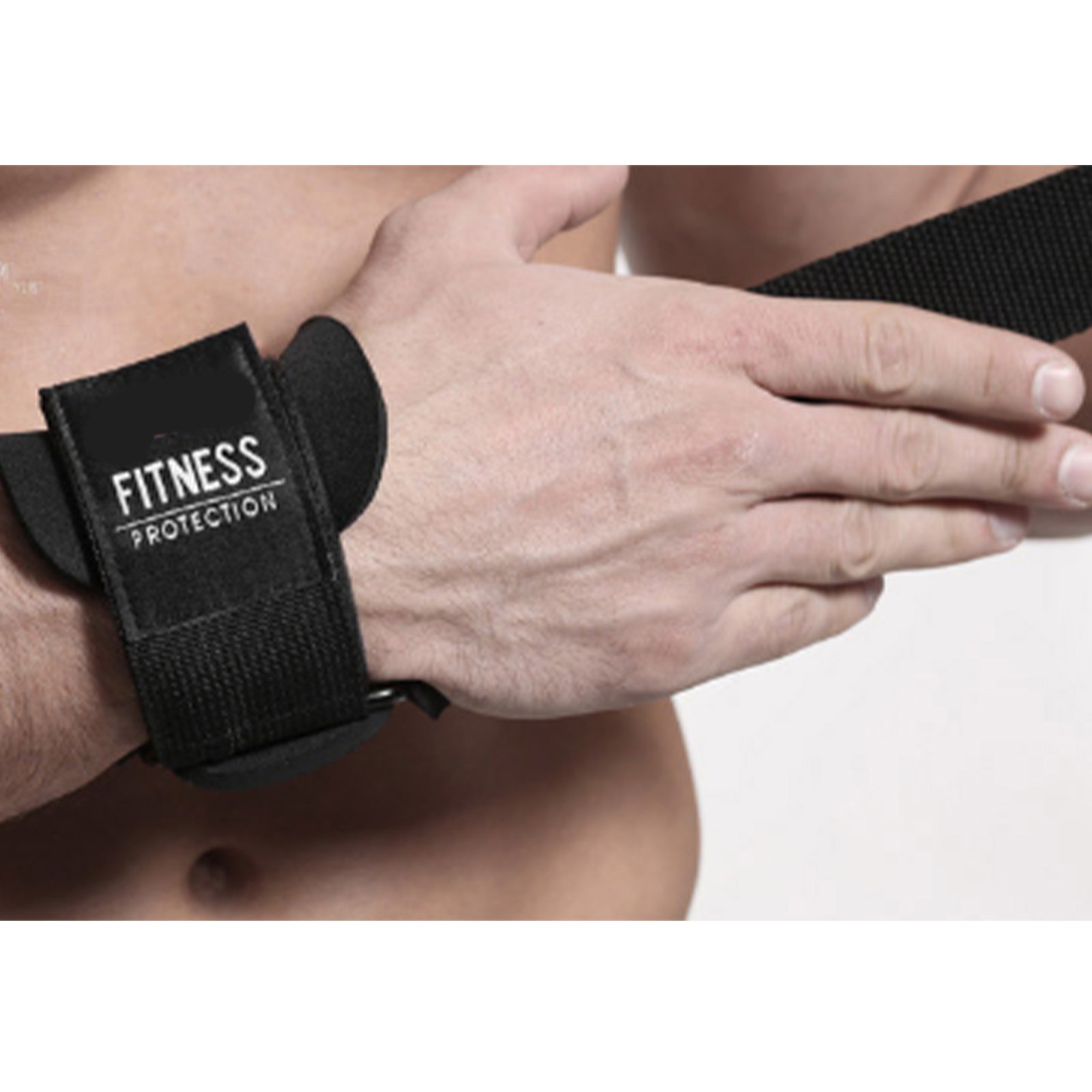 2PCS Anti Slip Weightlifting Wrist Strap For Fitness Black SCIT