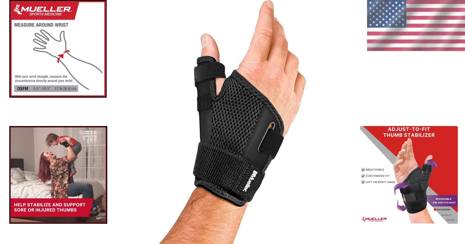 Adjustable Thumb Stabilizer Spica Splint for Pain Relief – Fits Right/Left Hands
