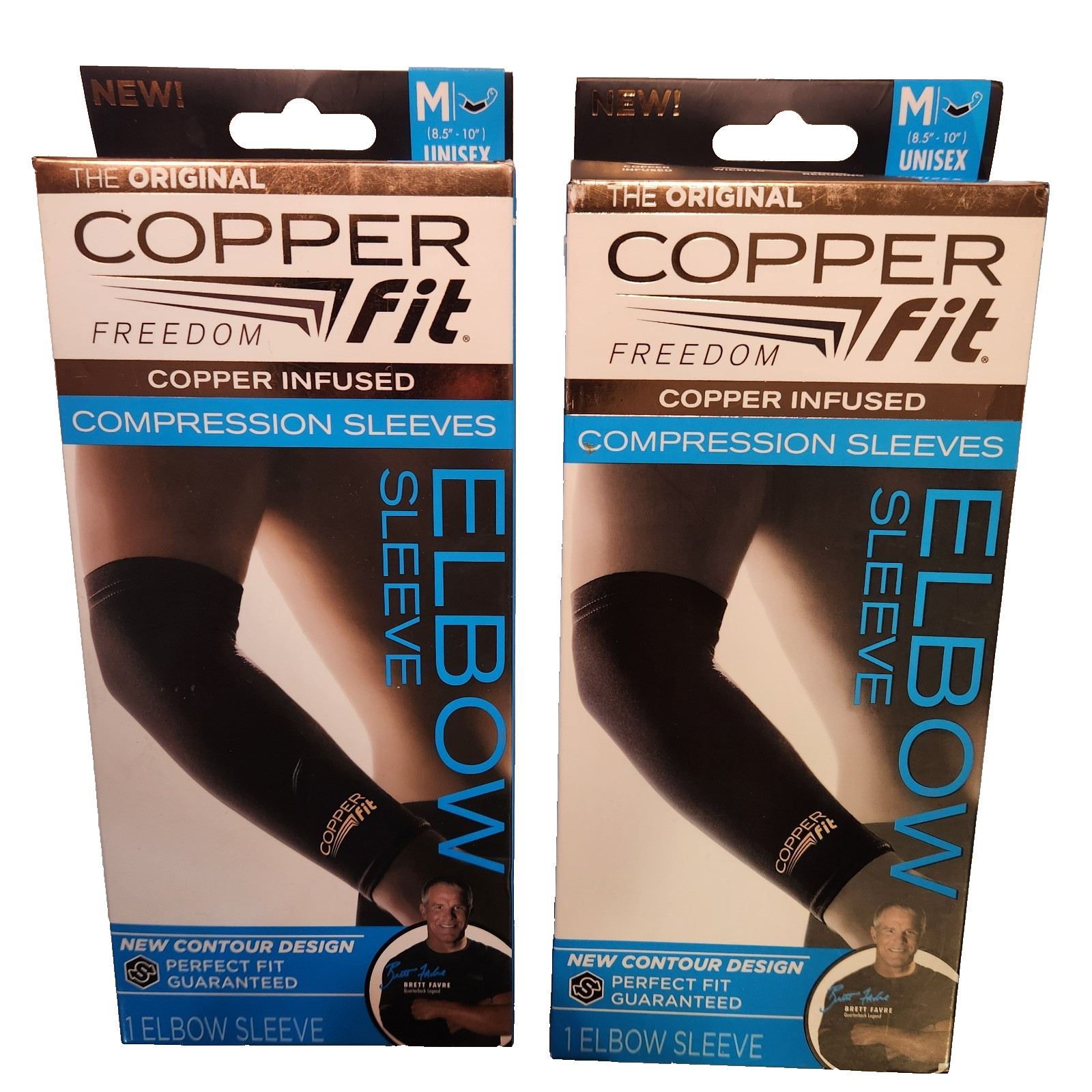 Original Copper Fit Freedom Elbow Compression Sleeve, 2 packs, Medium, Unisex
