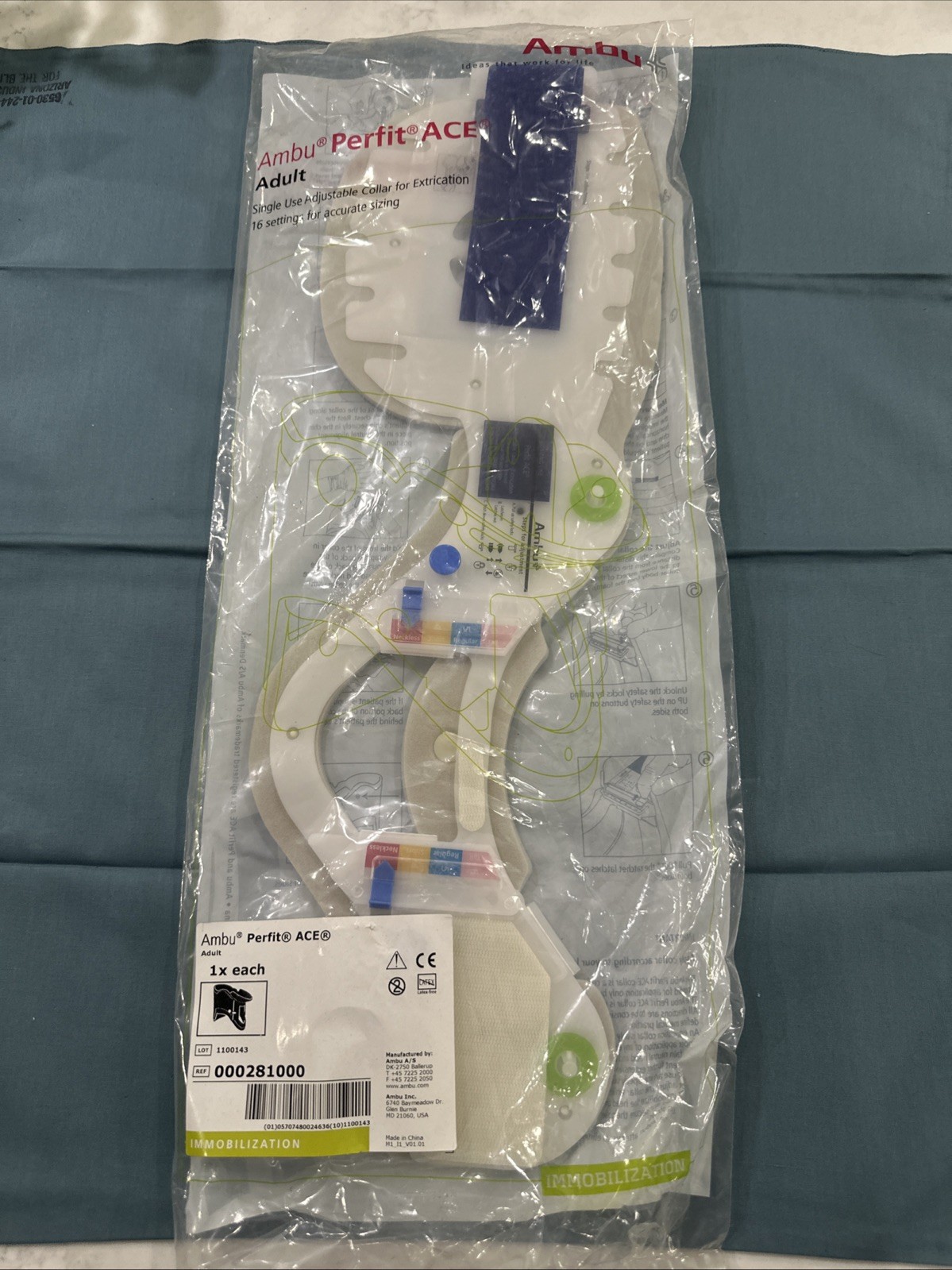 Ambu Perfit ACE 281000 Neck Adjustable Extrication Collar. One Size Adults. Lot5