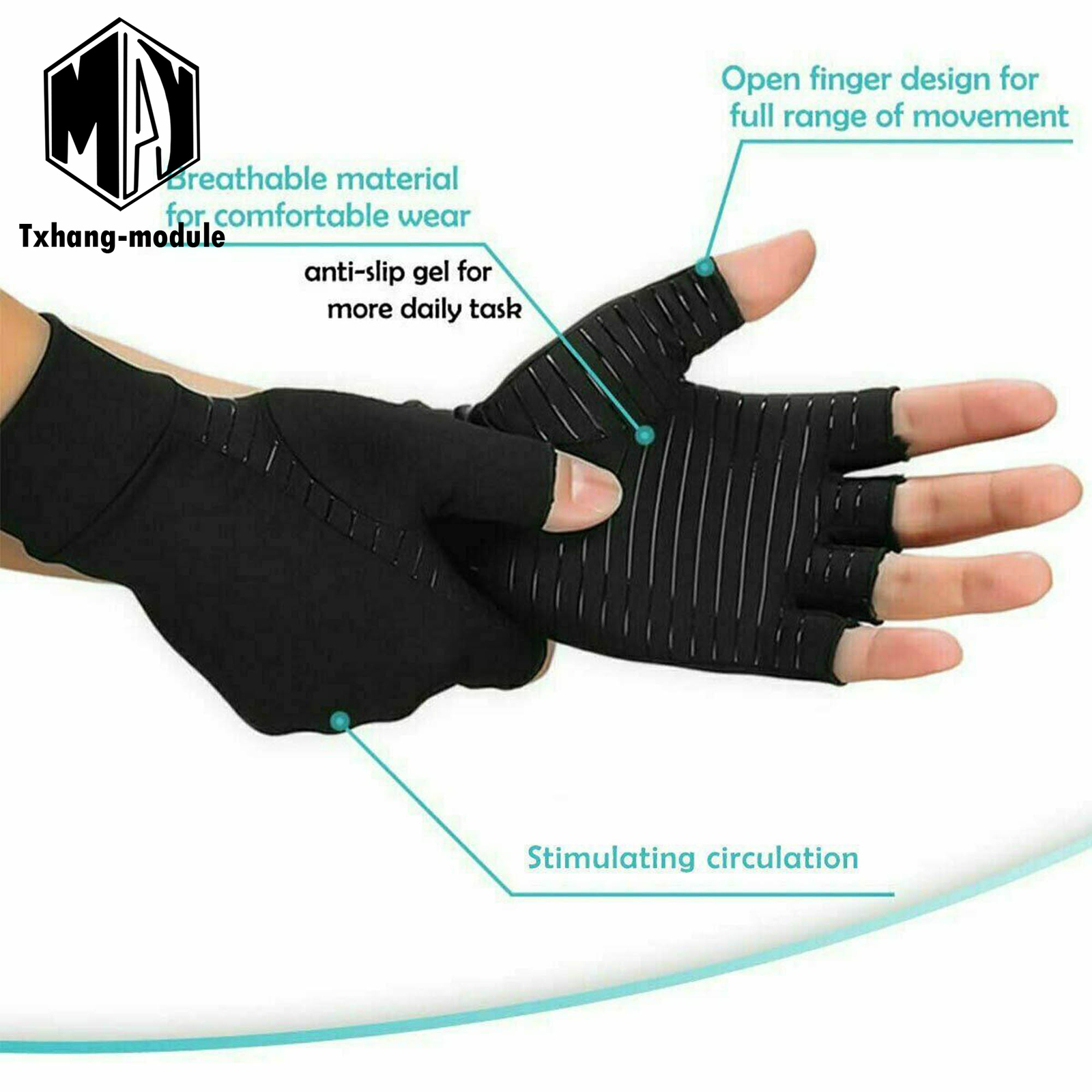 Copper Arthritis Gloves Compression Joint Rheumatoid Osteoarthritis Relief A2TM