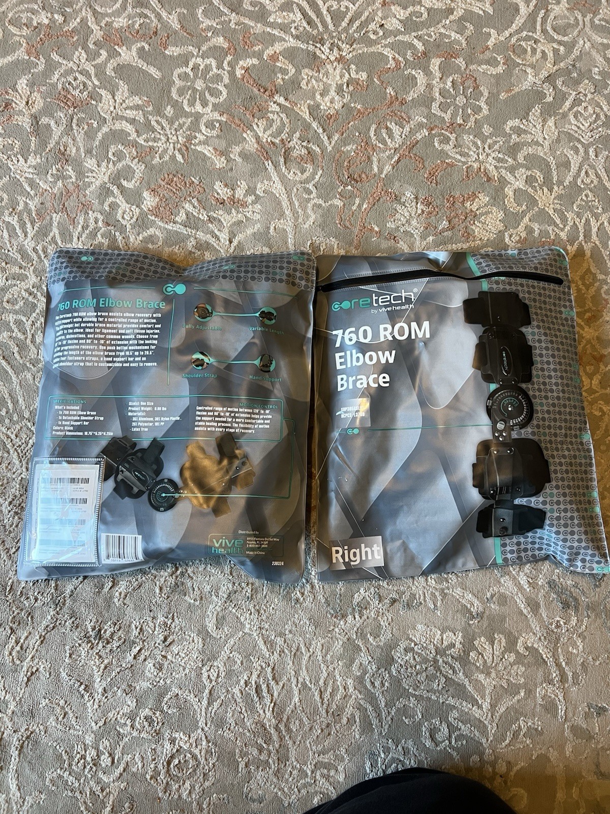 Core Tech 760 Elbow Brace Black Left And Right Set Included Brand New Never Use