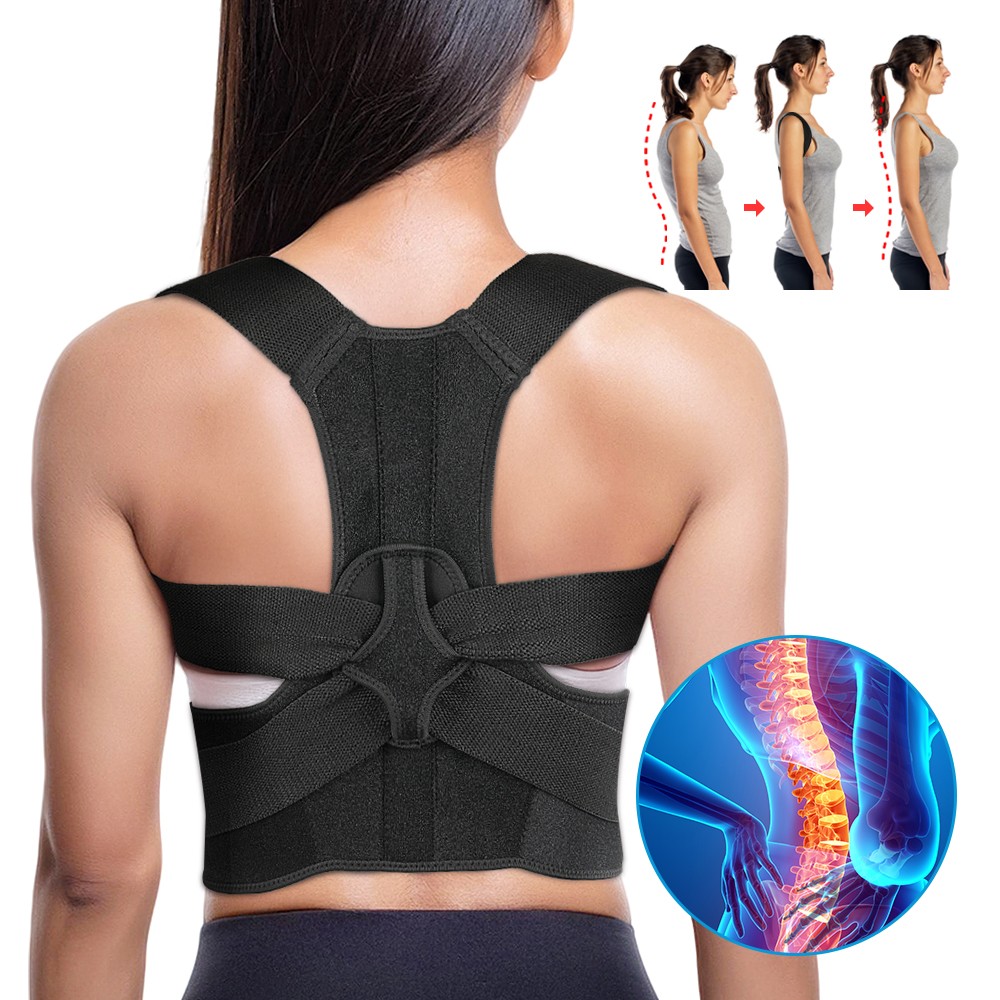 Posture Corrector Lumbar Support Low Back Brace Shoulder Belt Women&Men
