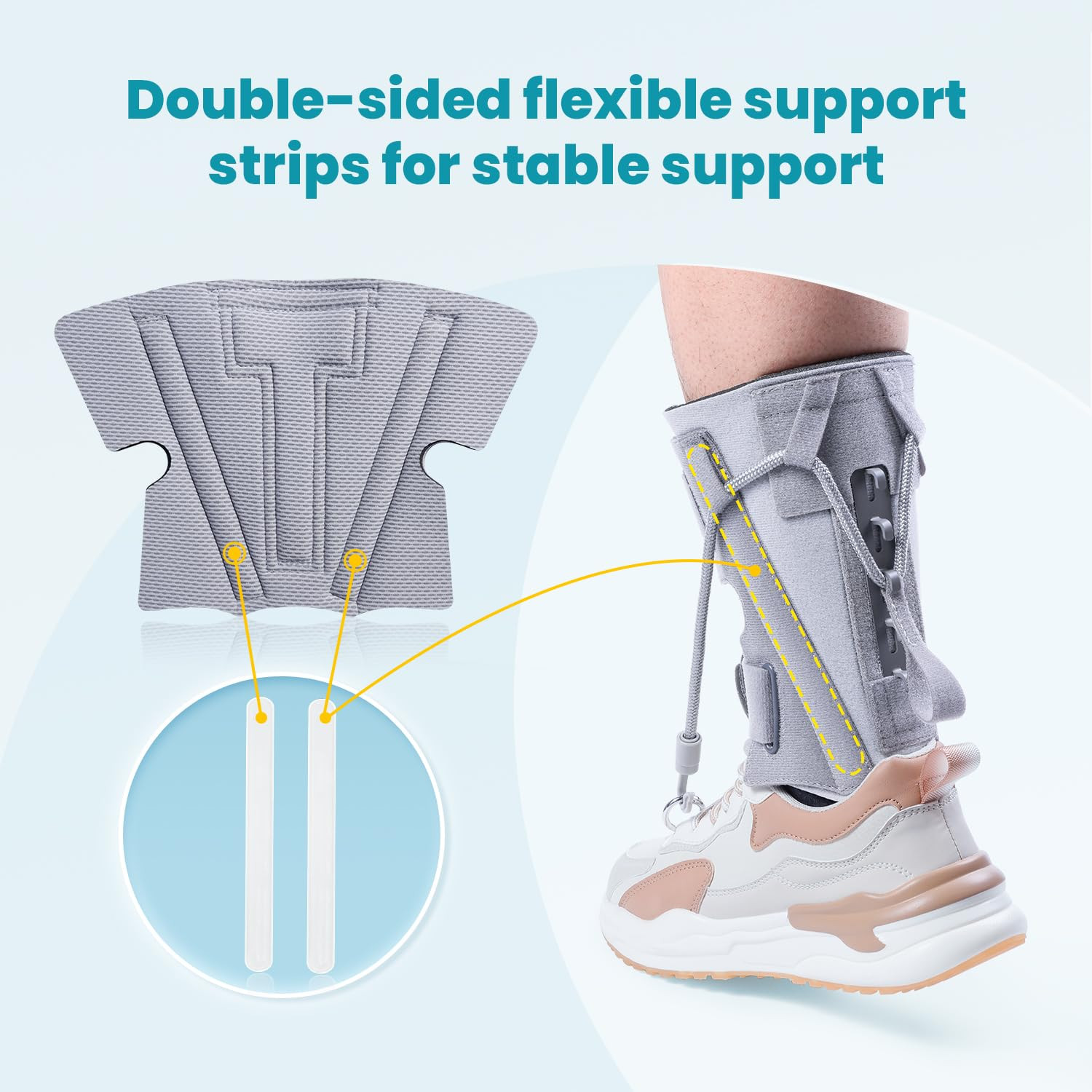 AFO Foot Drop Brace Splint, Adjustable Drop Foot Up Ankle Support for Walking wi