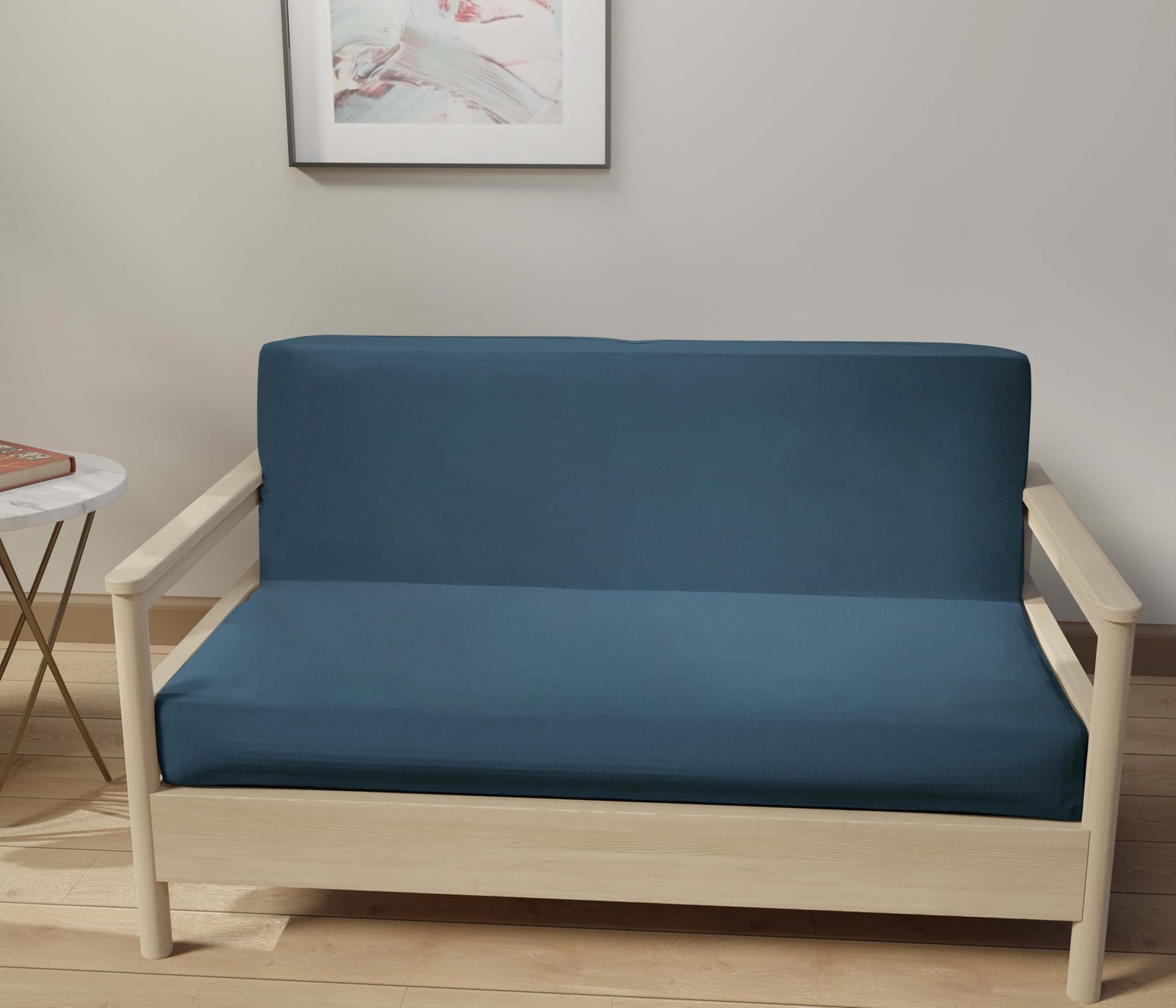 LANE LINEN Futon Covers Full Size, 100% Cotton Slipcovers, Full, Bluestone