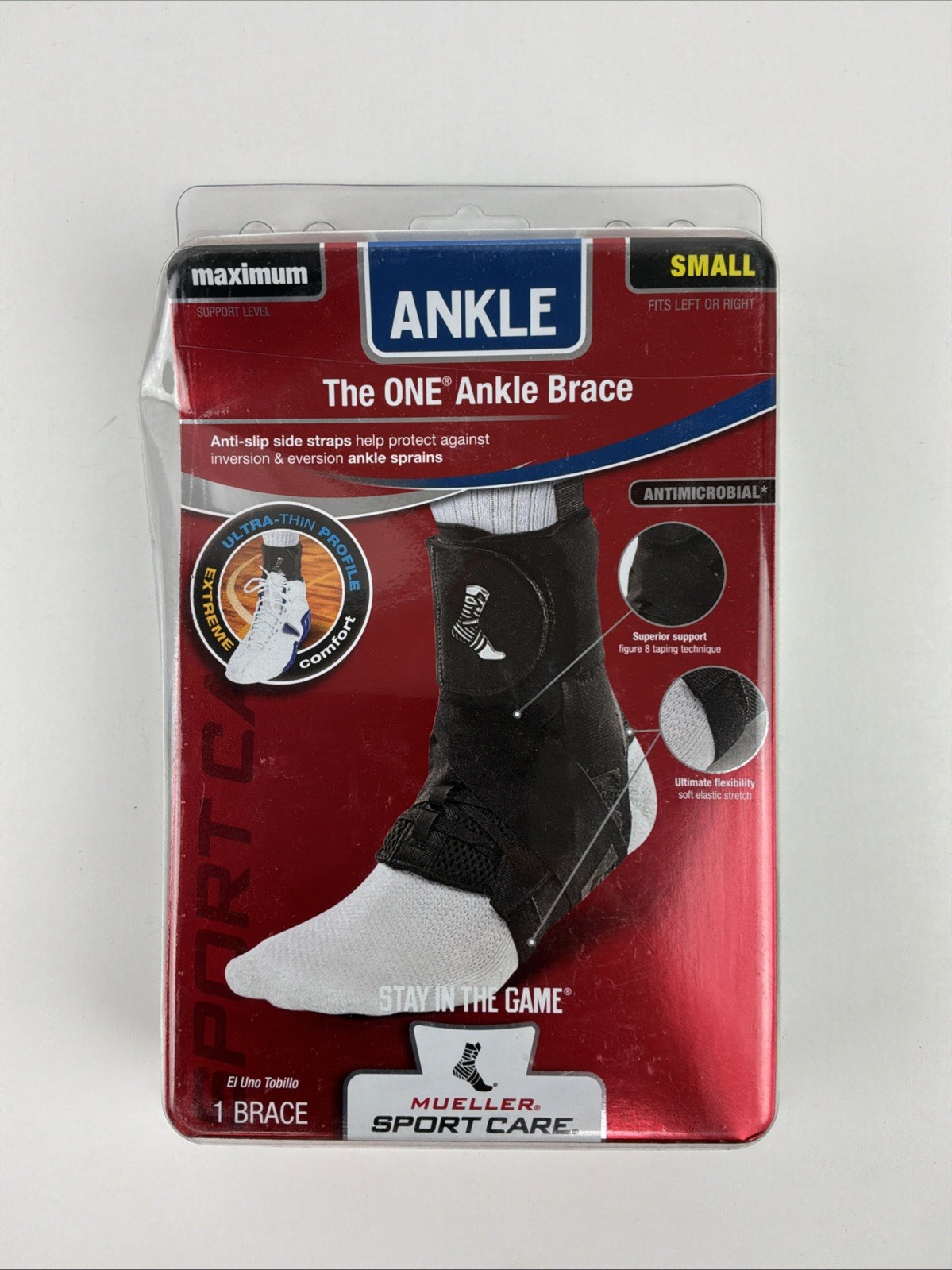 Mueller The One Ankle Brace Anti Slip Straps Size Small New