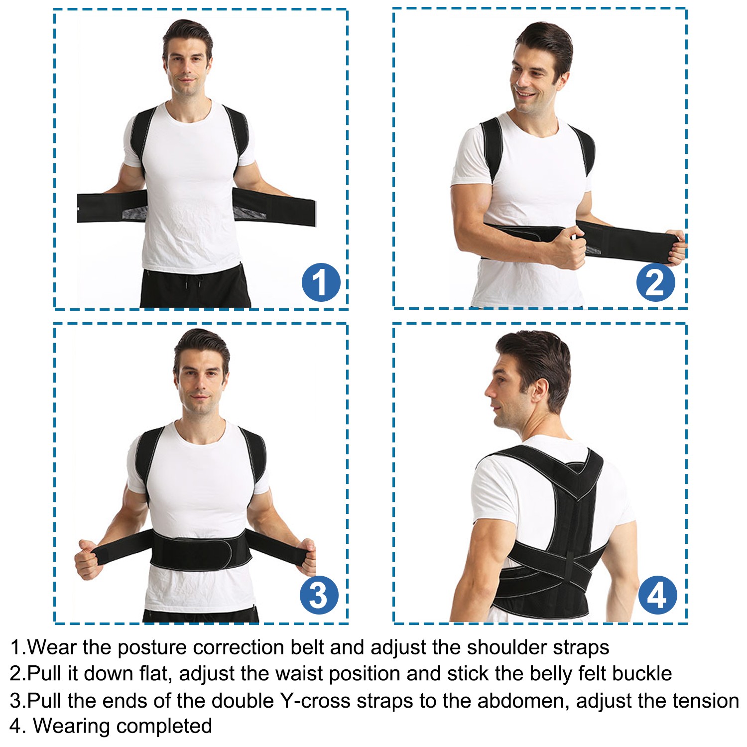 Adjustable Posture Corrector Low Back Support Shoulder Brace Belt Men & Women