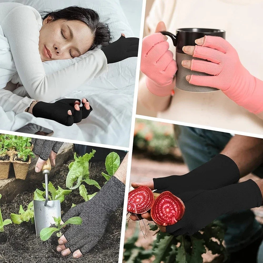 Arthritis Compression Gloves Fingerless Hand Support Carpal Tunnel Pain Relief